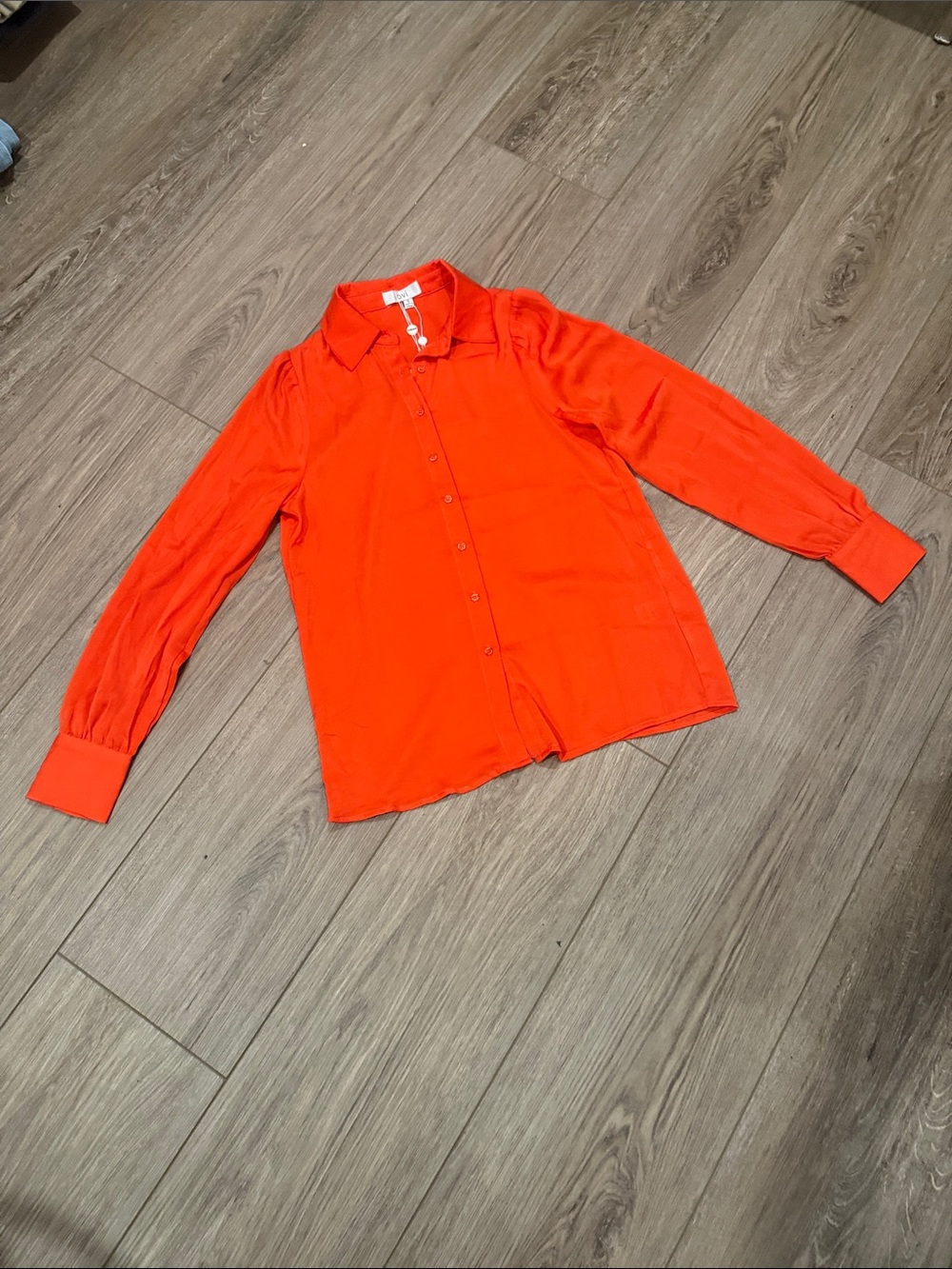 bohme Bright Orange Long-Sleeve Button Down Shirt